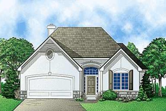 Exterior - Front Elevation for European House Plan #67-345 - 4 bed, 3 bath