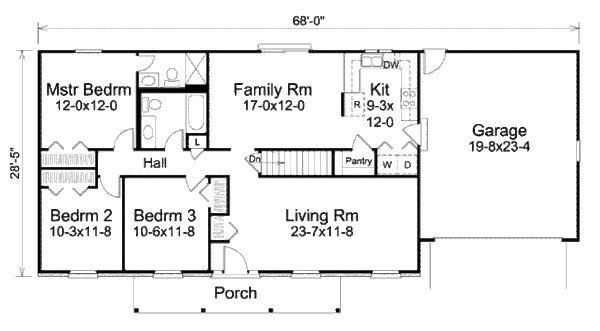Ranch Floor Plan - Main Floor Plan #57-466