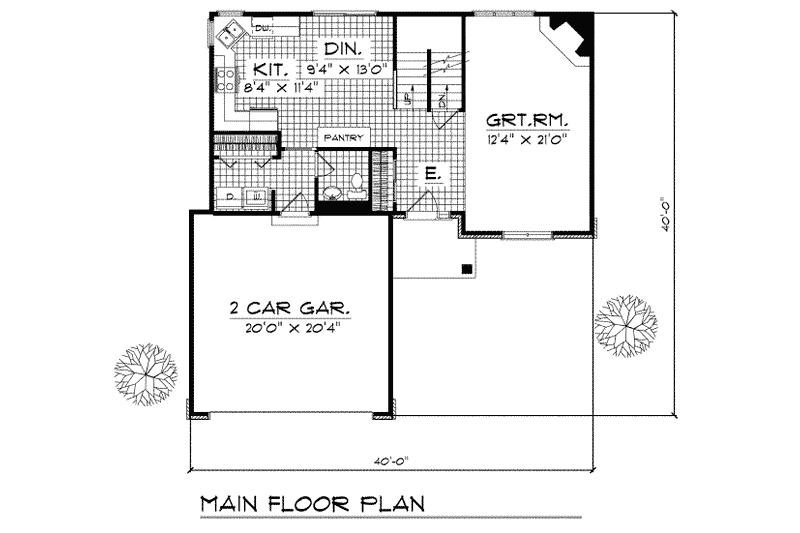 Dream House Plan - Floor Plan - Main Floor for Traditional House Plan #70-139 - 3 bed, 2.5 bath