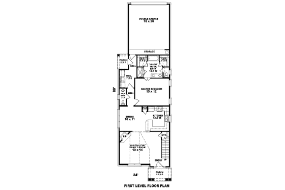 Floor Plan - Main Floor for Traditional House Plan #81-13611 - 3 bed, 2.5 bath