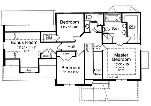 Dream House Plan - Traditional Floor Plan - Upper Floor Plan #46-475