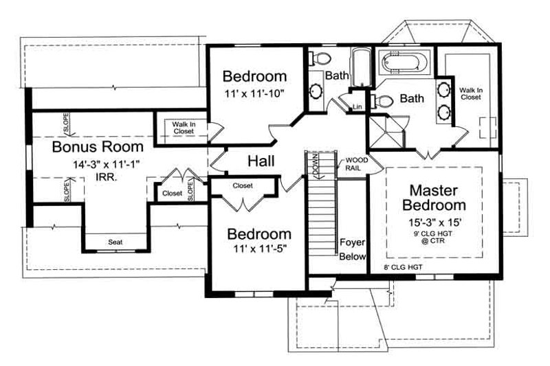 Architectural House Design - Floor Plan - Upper Floor for Traditional House Plan #46-475 - 4 bed, 2.5 bath