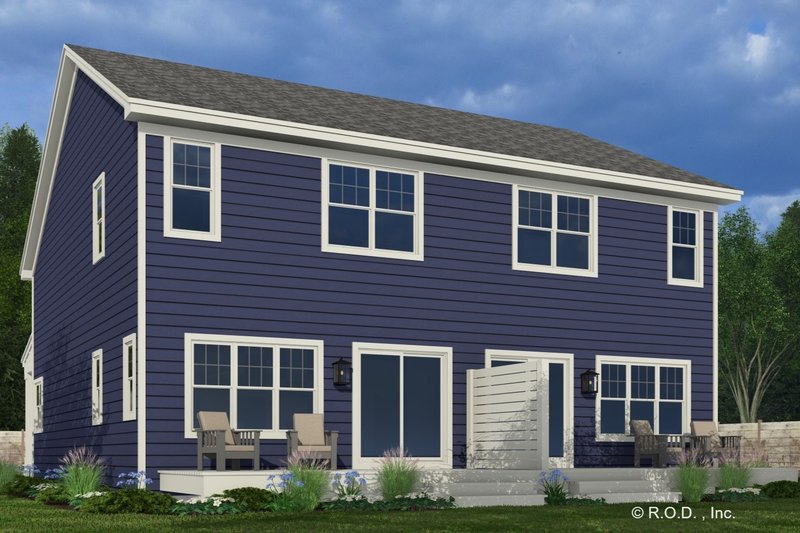 House Design - Exterior - Rear Elevation for Craftsman House Plan #51-1316 - 2 bed, 2.5 bath