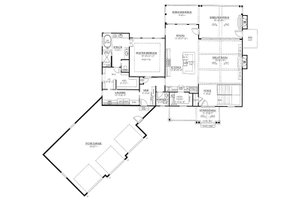 Floor Plan - Main Floor for Craftsman House Plan #437-124 - 3 bed, 3.5 bath