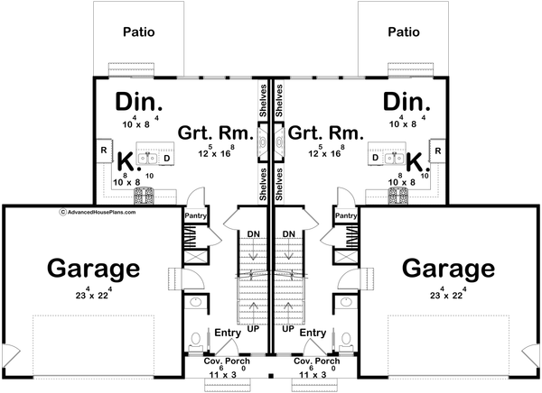 Home Plan - Floor Plan - Main Floor for Farmhouse House Plan #455-808 - 3 bed, 2.5 bath