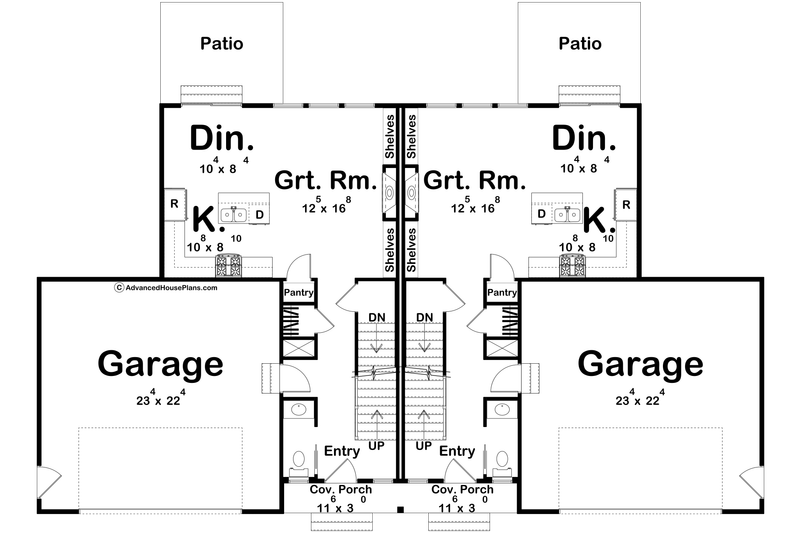Home Plan - Floor Plan - Main Floor for Farmhouse House Plan #455-808 - 3 bed, 2.5 bath