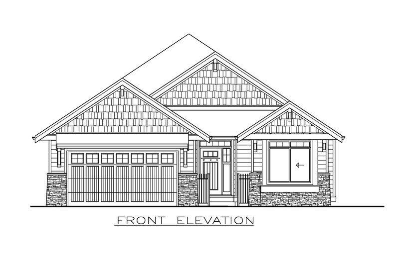 House Design - Exterior - Front Elevation 3 for Craftsman House Plan #1100-148 - 2 bed, 2 bath
