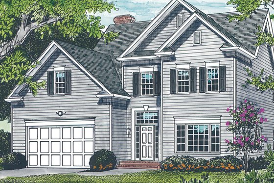 Exterior - Front Elevation for Traditional House Plan #453-75 - 3 bed, 2.5 bath