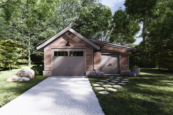 Exterior - Front Elevation 3 for Craftsman House Plan #1094-21, 0.5 bath