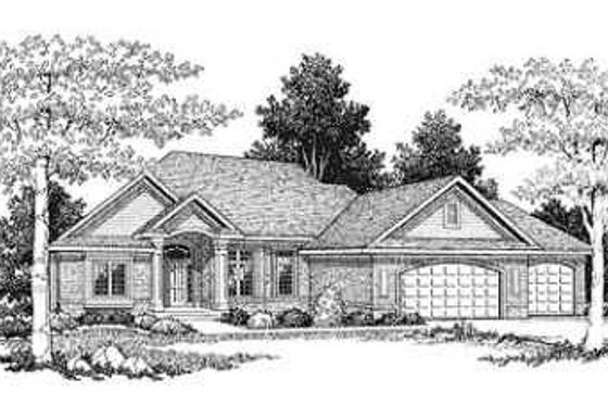 Exterior - Front Elevation for Traditional House Plan #70-360 - 3 bed, 2 bath
