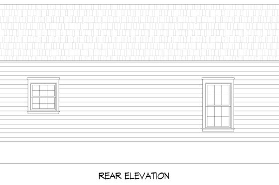 Exterior - Rear Elevation for Country House Plan #932-1418 - 3 bed, 2 bath