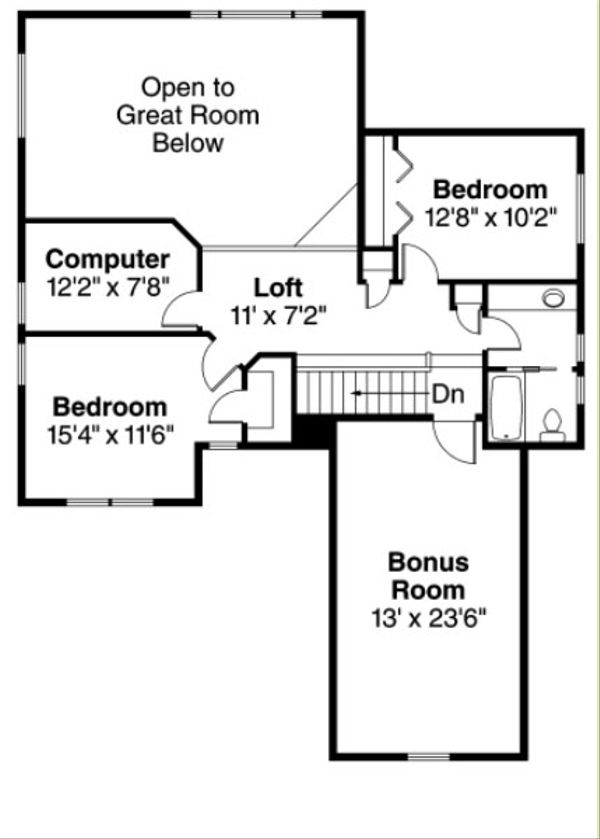Architectural House Design - Craftsman Floor Plan - Upper Floor Plan #124-820