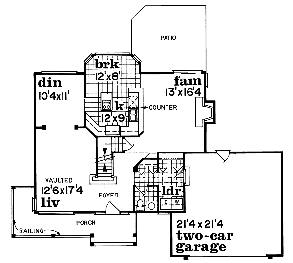 Traditional Floor Plan - Main Floor Plan #47-412