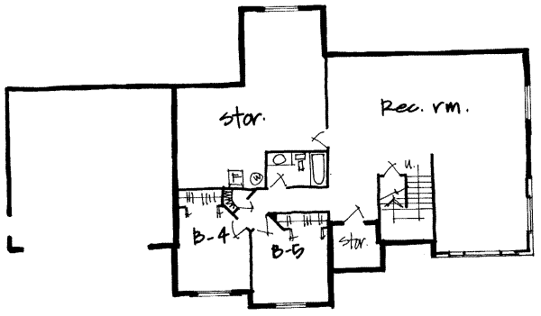Traditional Floor Plan - Lower Floor Plan #308-200