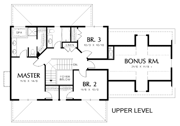 Country Floor Plan - Upper Floor Plan #48-170