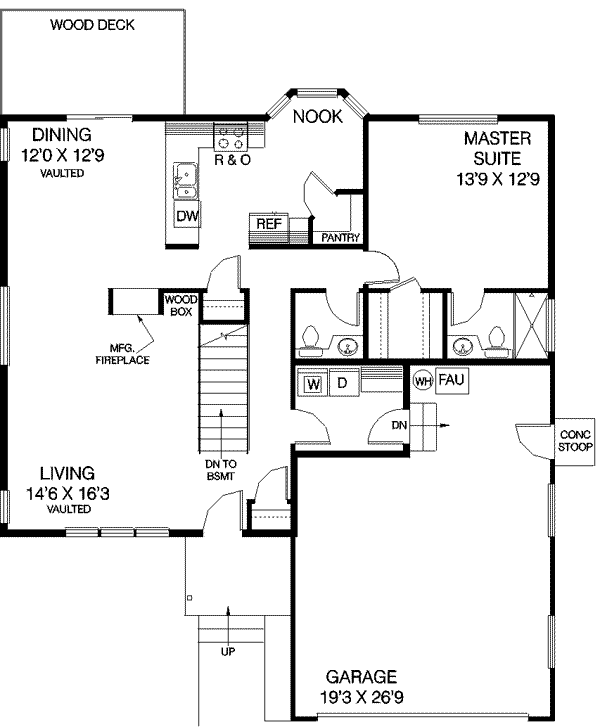 Traditional Floor Plan - Main Floor Plan #60-361