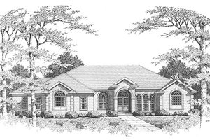 European Exterior - Front Elevation Plan #10-111