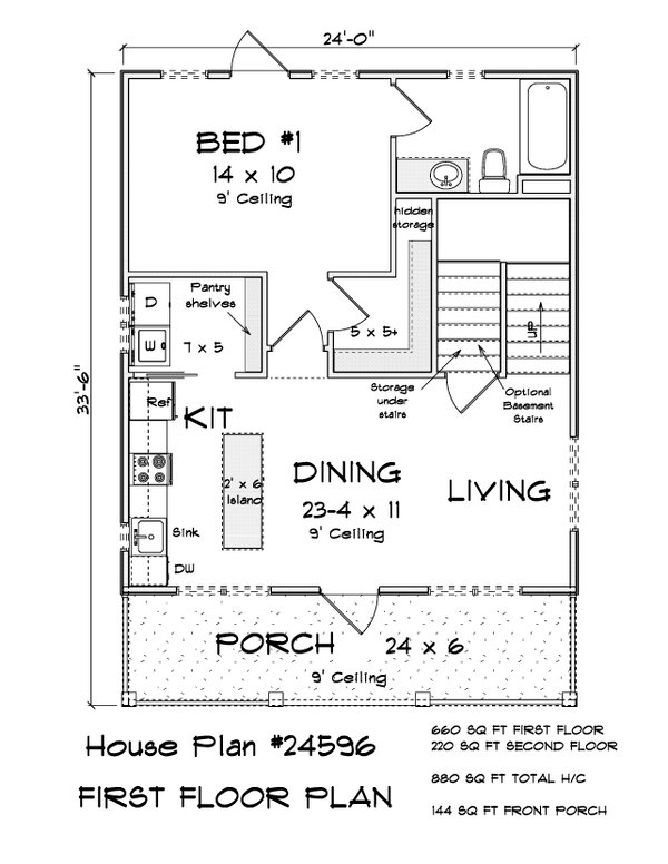 House Blueprint - Cottage Floor Plan - Main Floor Plan #513-2389