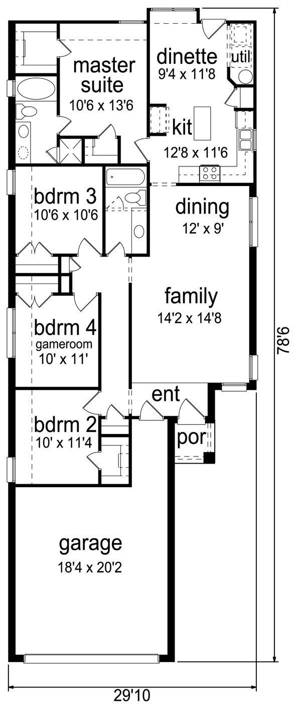 Traditional Floor Plan - Main Floor Plan #84-639
