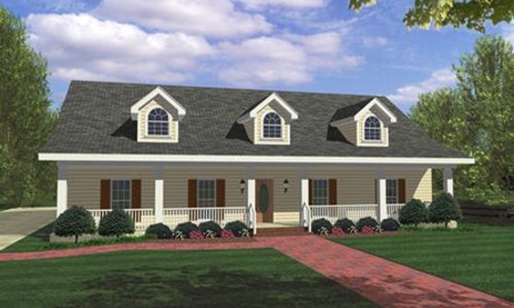 Country Style House Plan - 4 Beds 3 Baths 1856 Sq/Ft Plan #44-115