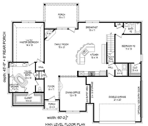 European Floor Plan - Main Floor Plan #932-30