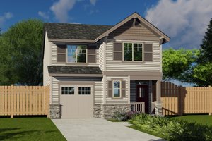 Bungalow Exterior - Front Elevation Plan #53-416