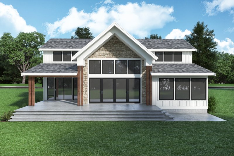 House Plan Design - Exterior - Rear Elevation for Farmhouse House Plan #1070-134 - 3 bed, 3.5 bath