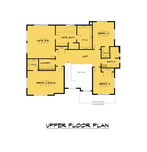 Contemporary Floor Plan - Upper Floor Plan #1066-166