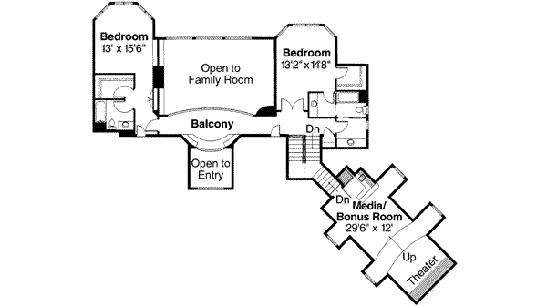 Architectural House Design - European Floor Plan - Upper Floor Plan #124-324