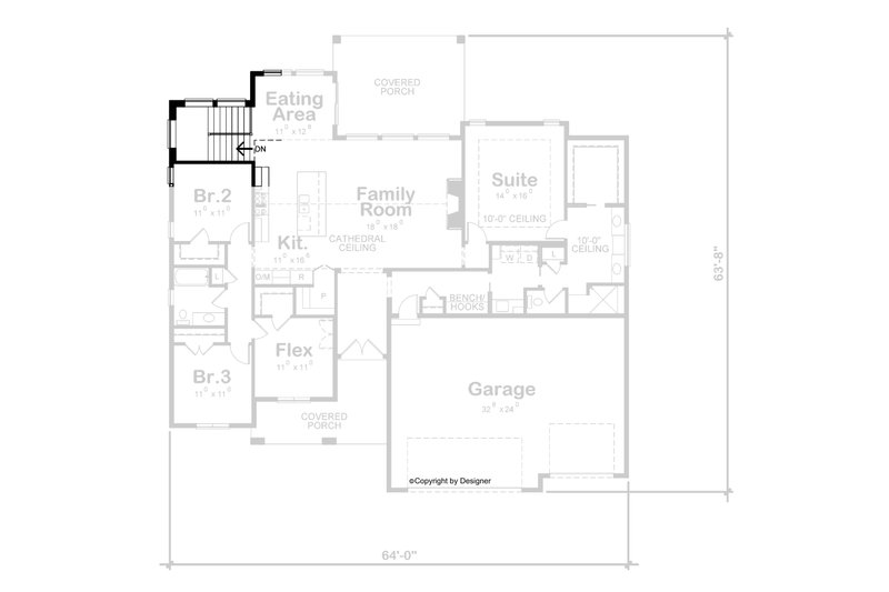 House Plan Design - Floor Plan - Other Floor for Farmhouse House Plan #20-2510 - 4 bed, 2 bath