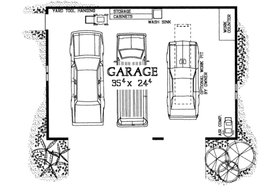 Floor Plan - Main Floor for Country House Plan #72-286 - 1 bed, 1 bath