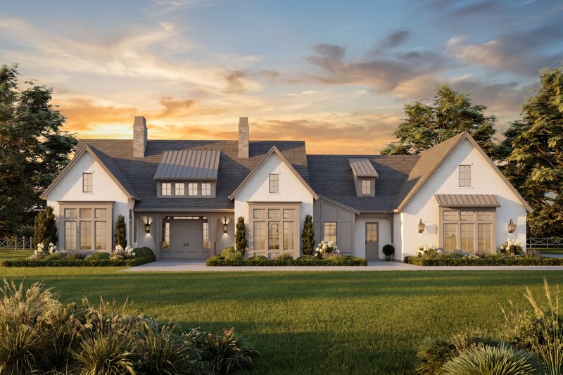 Home Plan - Exterior - Front Elevation 2 for Contemporary House Plan #1114-109 - 4 bed, 3 bath