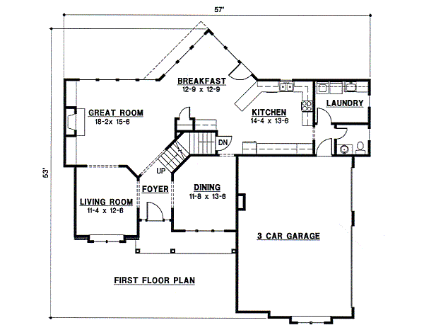 Traditional Floor Plan - Main Floor Plan #67-277
