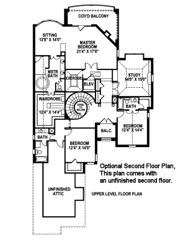 Modern Floor Plan - Upper Floor Plan #141-290