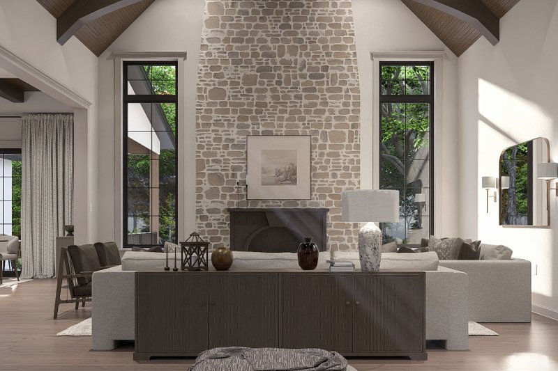 Architectural House Design - Interior - Family Room 1 for Cottage House Plan #455-784 - 3 bed, 2.5 bath