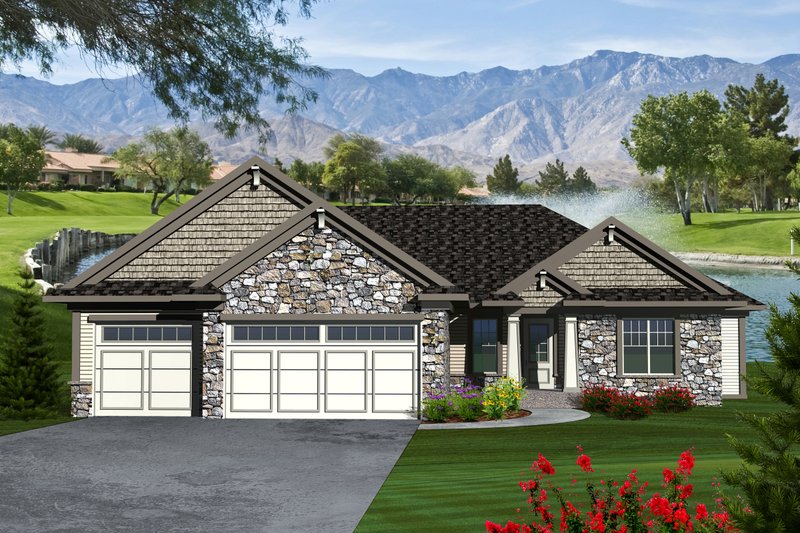 Home Plan - Ranch Exterior - Front Elevation Plan #70-1116