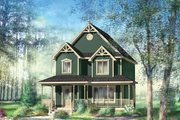 Country Style House Plan - 3 Beds 1 Baths 1314 Sq/Ft Plan #25-4475 