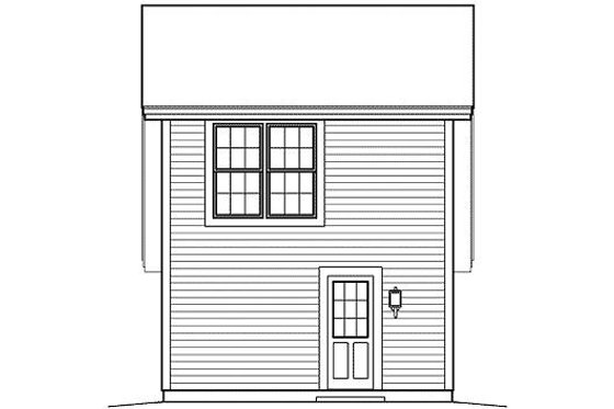 Exterior - Rear Elevation for Traditional House Plan #57-396, 1 bath