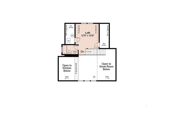 Floor Plan - Upper Floor for Cottage House Plan #124-452 - 3 bed, 2 bath