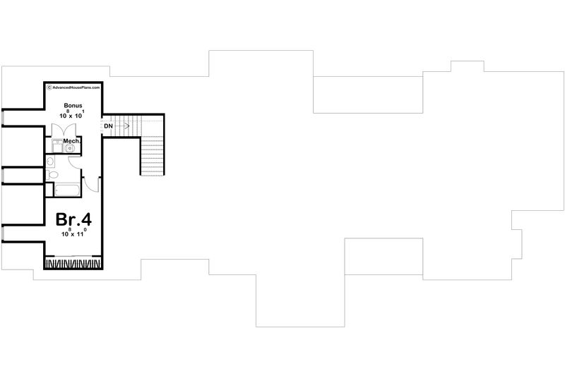 Home Plan - Floor Plan - Upper Floor for Cottage House Plan #455-799 - 4 bed, 4 bath