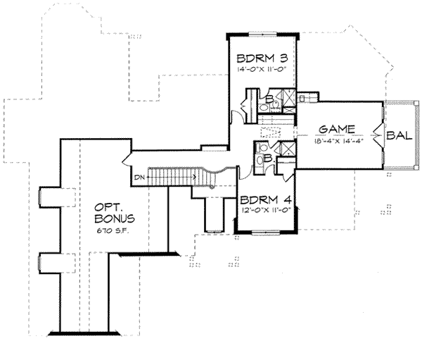 European Floor Plan - Upper Floor Plan #141-124