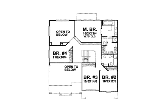 Floor Plan - Upper Floor House Plan #50-243 - 4 bed, 2.5 bath