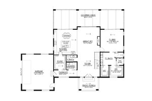 Floor Plan - Main Floor for Contemporary House Plan #1064-387 - 3 bed, 2 bath