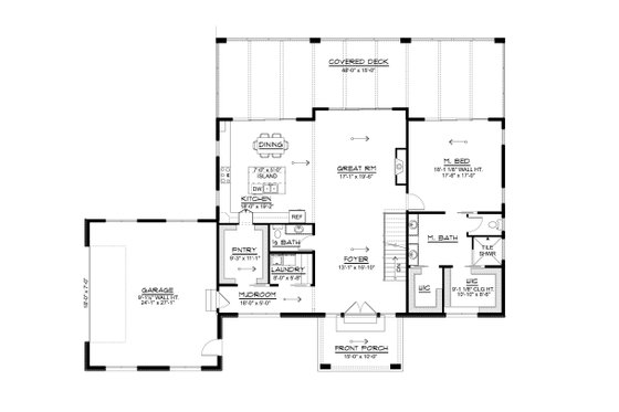 Floor Plan - Main Floor for Contemporary House Plan #1064-387 - 3 bed, 2 bath