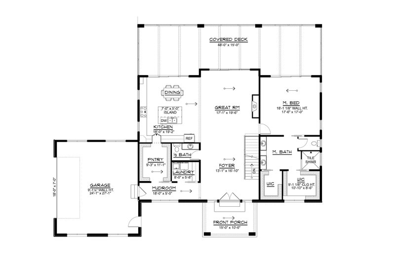 Architectural House Design - Floor Plan - Main Floor for Contemporary House Plan #1064-387 - 3 bed, 2 bath