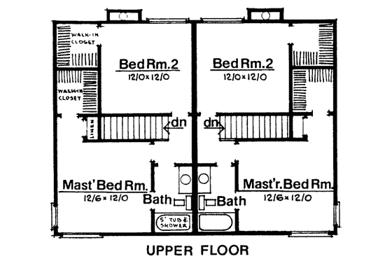 Floor Plan - Upper Floor for Modern House Plan #303-218 - 2 bed, 1.5 bath