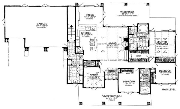 Home Plan - Main Level 3 Car Front