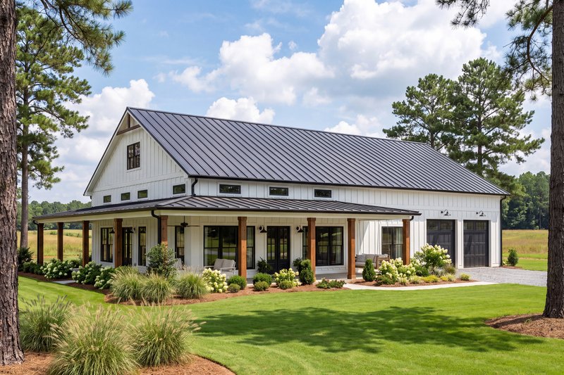 Home Plan - Exterior - Front Elevation 6 for Barndominium House Plan #430-333 - 3 bed, 2.5 bath