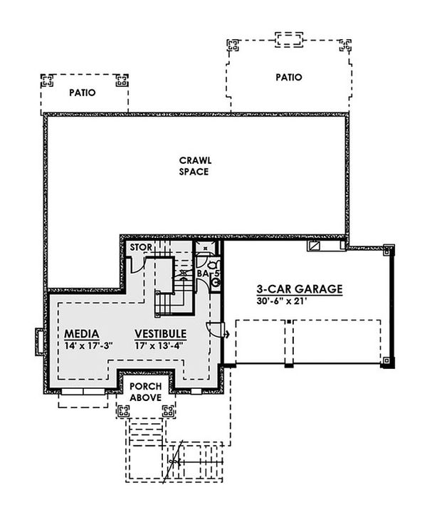 House Plan Design - Contemporary Floor Plan - Lower Floor Plan #1066-36