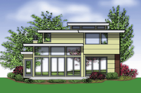 Exterior - Rear Elevation for Modern House Plan #48-534 - 3 bed, 2.5 bath